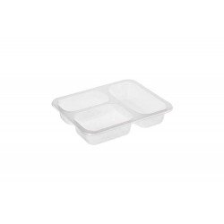 3 Bölmeli Yapıştırma Kap ŞEFFAF (100 Adet)