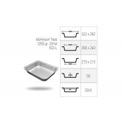Alüminyum Orta Tepsi - 50 adet