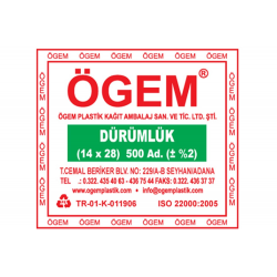 Ögem 14*28 Dürüm Poşeti